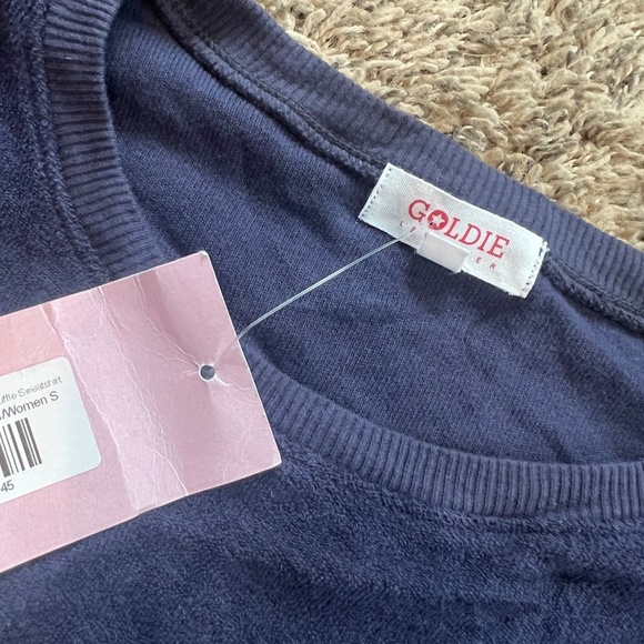NWT Women's Goldie boutique inside out ruffle navy sweater top size small - Picture 3 of 6